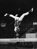 Olympic Champion Gymnast Nadia Comaneci from Romania Training at Wembley Empire Pool April 1977