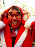 Ronnie Corbett Comedian Dresses as Father Christmas at a Charity Auction in London