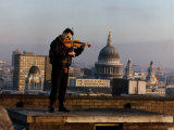 Nigel Kennedy Violinist Playing on Rooftop