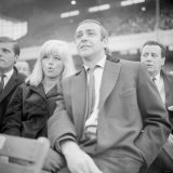 Actor Sean Connery Attending a Football Match with Actress Dina Dors