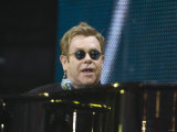 Elton John Performing at the Princess Diana Memorial Concert at Wembley Stadium