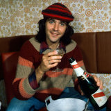 David Essex with Bottle of Champagne September 1975