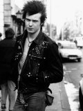 Sid Vicious Bass Guitar Player Singer of British Pop Group Punk the Sex Pistols in the Street