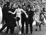 Streaker Male Nude Naked Man on Pitch at Twickenham Police Cover Him Up with Hat