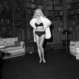 Diana Dors as She Appears in One Scene in Her New Play "Remains to Be Seen"