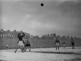 Sam Bartram Charlton Goalkeeper Fists Clear a Ball from Newcastle's Jack Milburn