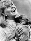 Doris Day Actress - August 1980 at Her Home in Beverley Hills  with One of Her Dogs Called 'Tip'