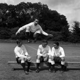 Dave Mackay of Tottenham Hotpurs Jumps Into the New 1965-66 Season