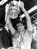Everton V Watford Football May 1984 Kevin Ratcliffe Everton Football Player Lifts FA Cup Trophy