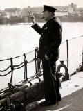 British Prime Minister Winston Churchill Gives Victory Sign in Response  WWII
