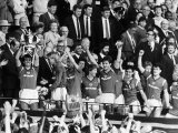 Manchester United Captain Bryan Robson Lifts the FA Cup After Beating Everton