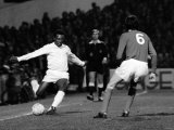 Brazilian Football Star Pele in Action For Santos Against Fulham March 1973
