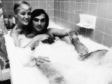 George Best with His Wife Angie in the Bath January 1978