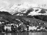 View of Montreux  on Lake Geneva  Switzerland  January 1959