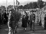Princess Elizabeth Tour of Devon and Cornwall  Reviewing Army Soldiers October 1949