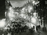 Rolland Street Maryhill Glasgow June 1953 Coronation Illuminations Decorations Crowds in Street