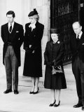 Queen Elizabeth II Prince Philip Princess Diana and Prince Charles at Duchess of Windsor Funeral