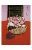 Personnage Couche sur un Lit avec Spectateur Tryptique  c1968