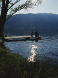 Man and His Dog on a Lake Skaha Dock
