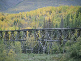 Autumn View of a Retireed Railroad Trestle Over the Gilahina River