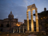 The Columns of the Temple of Castor and Pollux in the Forum at Dusk