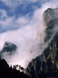 Clouds Wreath Cliffs Above the Dudh Kosi River