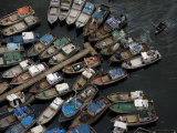 Crowded Lineup at a Dock in Puerto Natales Harbor