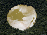 Small Lagoon Surrounded By Dense Forest Reflects Morning Sunlight
