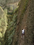 Man Climbing in the Balconies of Pinnacles National Monument
