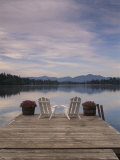Pair of Adirondack Chairs on a Dock at the Mirror Lake Inn
