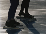 The Legs and Feet of Speed Skaters on Lake Placid