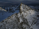 Aerial Twilight View of Snow-Dusted Bitterroot Mountains