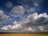 Cumulus Clouds in Sky Over Prairie