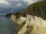 White Chalk Cliffs Along the Shoreline