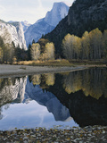 Half Dome Mountain is Reflected in the Merced River