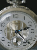 Close View of a Face of a Gold Pocket Watch