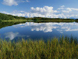 Mount Mckinley and Clouds are Mirrored in Reflection Pond