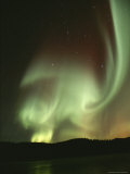 Green and White Streamers of Aurorae Light Up the Arctic Sky