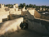 Woman Crouches To Enter a Doorway in the Ruined Caravan Town
