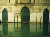 Detail of Doors Along a Flooded Street in Venice