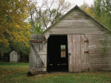 Barn with an Open Door on Waveland Farm