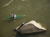 Kayaker in Mather Gorge on the Potomac River at Great Falls
