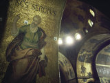 Mosaic of a Saint in an Old Venice Building
