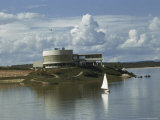View of the Concrete Pampulha Casino From Across a Man-Made Lake