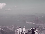 Tourists Enjoy the View of Rio De Janeiro From Corcovado