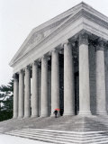 Snow Falls on the Steps To the Jefferson Memorial