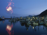 Fourth of July Fireworks Display Above Kodiak Harbor