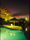 Night View with Venus of Modern Hotel with Swimming Pool