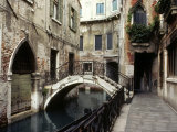 View of a Canal in a Quiet Residential Section of Venice
