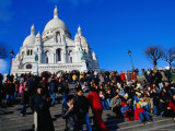 People Outside La Basilique Du Sacre Coeur De Montmartre